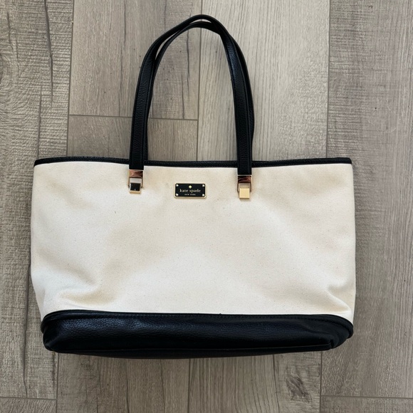 Kate Spade Leather & Cavas Tote - Picture 1 of 12